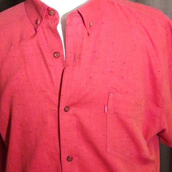 Levi's Red Short Sleeve Button up Shirt - Picture 2 of 8